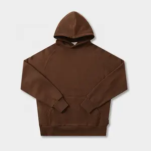 Áo Hoodie Lông Cừu Nam Đặt Làm Từ Nhà Máy Áo Chui Đầu Cổ Điển Màu Nâu Vừa Vặn Cơ Bản Áo Trùm Đầu Áo Hoodie Nam Oem Cao Cấp