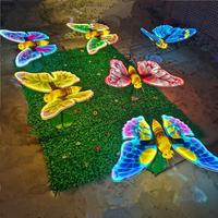 TOPREX Unique Vivid Thème Lumière Parc Décoration 3D Sculpture Acrylique Coloré Dynamique Papillon Led Lumières