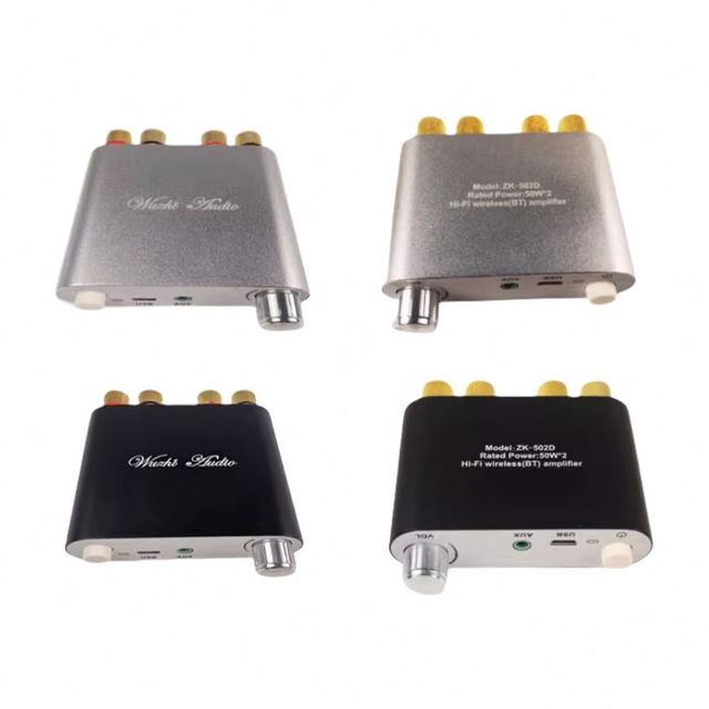 ZK-502D 5.0 50Wx2 2.0 Dual Channel Stereo Aluminum Housing ZK-502D Audio Amplifier Board Module