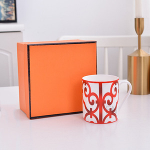 European-Style Light Luxury Bone China <b>Mug</b> Gift <b>Box</b> Vintage Geometric Pattern Coffee Cup And Water Cup Wholesale - Product Image 6