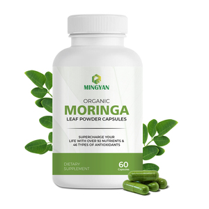 Capsules de feuilles de Moringa bio Natualrise certifiées GMP, complément antioxydant naturel pour adultes, soutien immunitaire et intestinal, OEM/ODM - Product Image 1