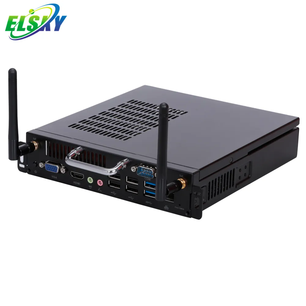 Vendita calda ELSKY 19V 4K VGA DDR4 SATA 3.0 sistema Barebone Chipset H110 i3 i5 i7 OPS Mini PC supporto presa LGA1151