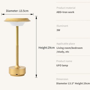 3 Colors Metal Desktop Decoration <b>Table</b> Lamp Touch Bedside Lamp Rechargeable Night Light Hotel Bar Restaurant Decoration - Product Image 6