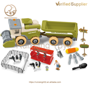 Camions de ferme en plastique unisexes, nouveau design, jouets en métal moulé sous pression - <span class=keywords><strong>Camion</strong></span> à ordures assemblé avec des détails élevés, collection unique de voitures et de camions - Product Image 2