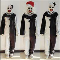 Nouveau Costume Art the Clown de Terrifier avec Masque en Latex Intégré, Accessoire de Fête Horreur pour Adulte, Idéal pour Halloween