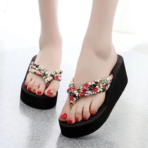 Factory Wholesale Women's High-Heeled Platform for Slippers Non-Slip Beach Flip-Flops Cushioning for Students Summer Sandals New - Product Image 1