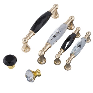 Modern 96/128mm Gold Long Crystal Handle Zinc Alloy <strong>Knobs</strong> <strong>for</strong> <strong>Dresser</strong> Drawer Wardrobe Pull Cupboard <strong>for</strong> Bathroom Warehouse - Product Image 1