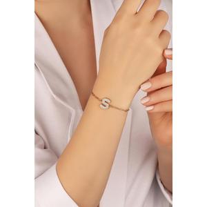 Bracciale lettera d'argento con catena italiana - Product Image 6