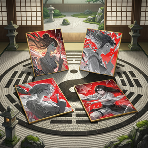 ขายส่ง แผ่นอะคริลิคตกแต่งลายอนิเมะนินจาวาอิฟู A6 300 แบบ กล่องสุ่ม ของตกแต่งโต๊ะทำงาน ของเล่นขายปลีก - Product Image 1