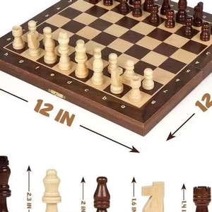 Bestseller Set di <span class=keywords><strong>Scacchi</strong></span> <span class=keywords><strong>in</strong></span> <span class=keywords><strong>Legno</strong></span> di Noce Massiccio da 12 Pollici con Orologi per <span class=keywords><strong>Scacchi</strong></span> per Bambini, <span class=keywords><strong>in</strong></span> Confezione Regalo, Finemente Lavorato - Product Image 4