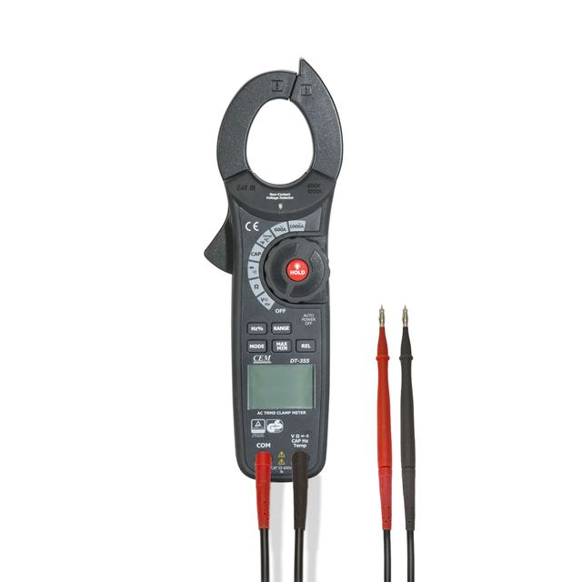 Professional Auto Ranging Digital Clamp Multimeter 6000 Count AC DC True RMS NCV Resistance Temperature Continuity Diode