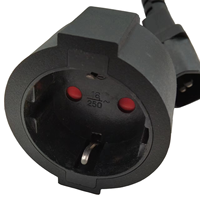 16A 250V IEC C14 Stecker auf EU Schuko Buchse Kurzes Verlängerungskabel, 3-adriges H05VV-F Kabel für PDU, USV