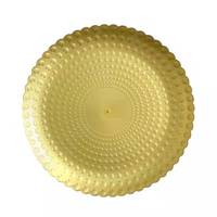 Assiette à dîner ronde de luxe en or blanc de 12 pouces pour restaurant de mariage Vente en gros