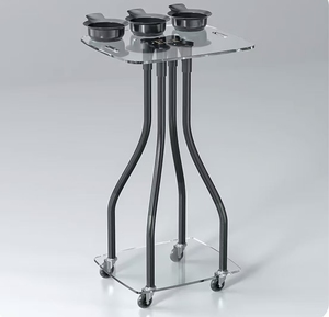 Luxury-lite acrylic hair salon color bowl tray stand salon <b>tool</b> cart with colored bowls beauty cart - Product Image 1