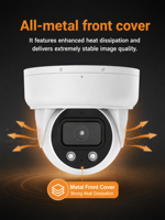 Caméra de sécurité extérieure intelligente 4MP HD couleur IP POE avec vision nocturne IA, capteur CMOS, H.265, stockage cloud et suivi de mouvement humain, format compact
