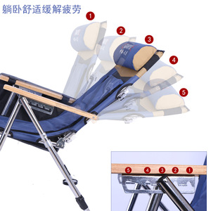 Tianyu Portable <b>Folding</b> Fishing <b>Chair</b> Stainless Steel Raft <b>Chair</b> Outdoor Reclining Seat Compact Lightweight Design - Product Image 3