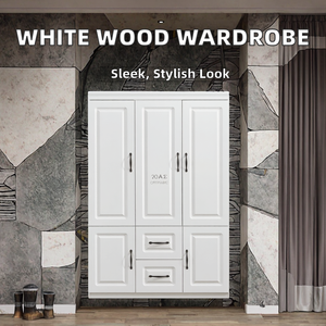 Armario de Madera Blanco Clásico Moderno de 3 Puertas para Dormitorio con Cajones, Mueble Estilo Shaker - Product Image 2