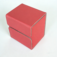 Boîte à cartes à rabat extra long en cuir durable, double compartiment, portable, pour cartes de jeu TCG, organisateur de cartes à collectionner