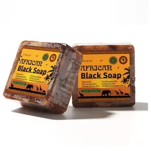 สบู่ดําแอฟริกัน RawBlackSoap สบู่อาบน้ําร่างกายกาแฟของขวัญมือสบู่แฮนด์เมด