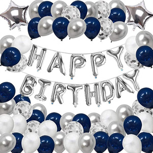 Set Decorazioni per Festa a Tema Spazio, Blu Navy, Tema Galassia, Palloncini in Foil Astronauta e Pianeti, Striscione Buon Compleanno per Ragazzi e Bambini - Product Image 1