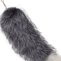 Boutons de manchette en fausse fourrure de renard surdimensionnés et écologiques pour Halloween, pour sacs et voitures pour femmes - Style sportif toutes saisons