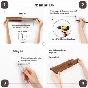 Nordic Style Wooden <b>Wall</b> <b>Shelf</b> Rectangle Multi-purpose <b>Wall</b> <b>Mounted</b> Type 40.6*11.4CM Living Room Bedroom Decoration - Product Image 4