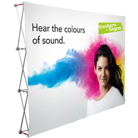 Stand publicitaire pop-up personnalisé de 8/10 pieds, facile à monter, forme droite, pour exposition, mur de bannière pop-up pour salon professionnel