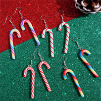 Pendientes Colgantes de Arcoíris con Diseño de Dibujos Animados en Colores Caramelo, Adornos Navideños Cristianos para Niñas