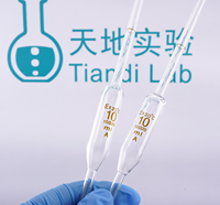 Pipette volumétrique en verre de classe A de 10 ml de Tiandi Lab avec marquages codés par couleur