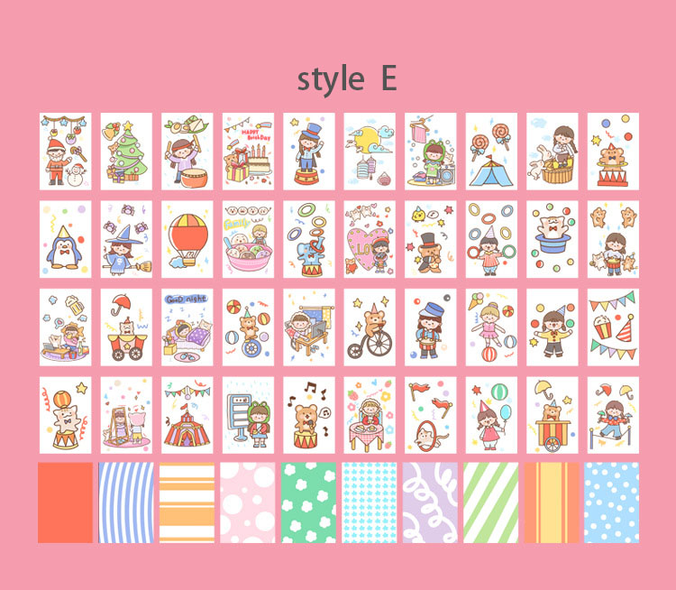 50张迷你尺寸书贴贴花diy装饰剪贴簿卡哇伊期刊贴纸工艺儿童礼物可爱