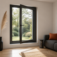 Fenêtre à battant et à bascule en aluminium pour climat tropical, étanche, à double vitrage, pour maison et villa en bord de mer