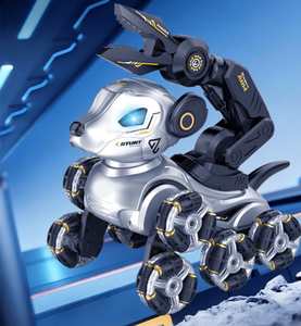 Perro Robot Interactivo de 8 Ruedas con Pinza, Movimiento en Todas las Direcciones por Control Remoto, Patrones de Luz y Melodías Personalizables, Excelente Regalo - Product Image 6