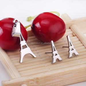 Hot Selling <b>Necklace</b> China Vintage Stainless Steel Eiffel Tower Jewelry <b>Sets</b> - Product Image 6