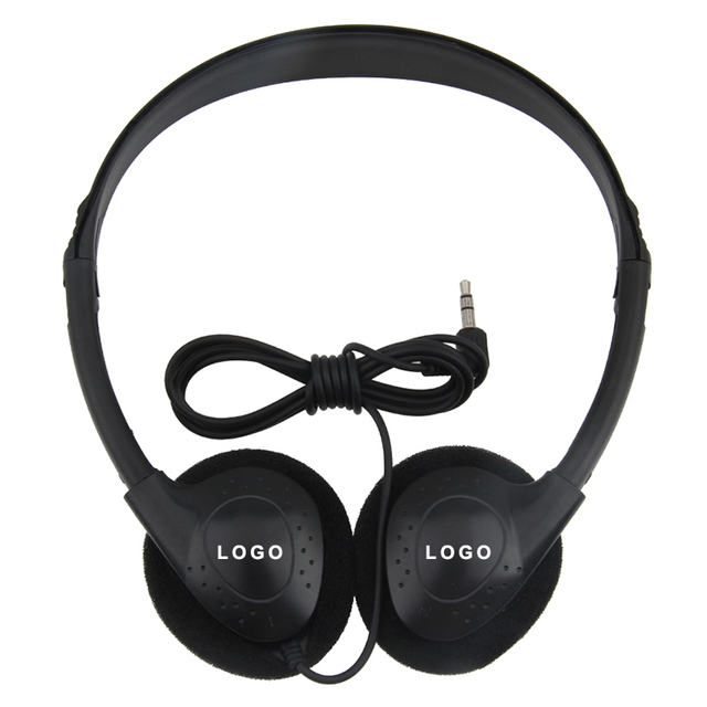 Best Sell Black Headset 3.5Mm Wired Stereo Sound Headphone 180 Degree Rotating Airline Disposable Headphone for Airplane