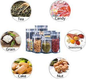 Cấp thực phẩm đứng lên túi túi với cửa sổ trong suốt có thể khóa lại dây kéo bằng nhôm có thể khóa nhiệt để lưu trữ thực phẩm - Product Image 4