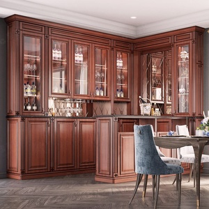 מזנון מעץ מלא בסגנון אמריקאי וינטג' של סופיה, עם אפשרות לתלייה על הקיר וקיבולת גדולה, מתאים לבית בסגנון כפרי, בר ביתי וסלון. - Product Image 5