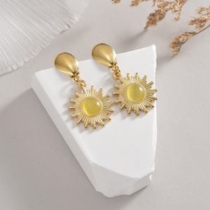 2025 Wholesale Hypoallergenic Non Tarnish Wholesale Waterproof PVD 18K Gold Plated Stainless Steel <b>Drop</b> <b>Earrings</b> with Stone - Product Image 2