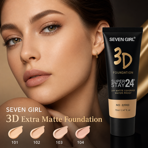 Base de Maquillaje Líquida SEVEN GIRL 3D Extra Mate, Cobertura Total, Larga Duración <span class=keywords><strong>24H</strong></span>, Resistente al Agua, en Tubo - Product Image 4