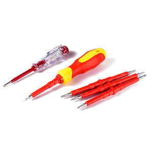 Jeu de tournevis isolants WASH 14 en 1, cruciforme et plat, double embout, résistant à la haute tension, manuel, type stylo électrique, combiné - Product Image 1