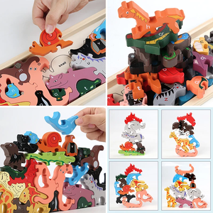 Grandi Blocchi di Legno a Forma di Animali, Giochi Sensoriali Montessori per Bambini, Abbinamento Forme, Giochi di Equilibrio e Impilamento, Puzzle Educativo per lo Sviluppo del Pensiero - Product Image 4