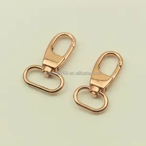 Stock supply 20mm and 25mm shiny rose gold metal bag snap hook