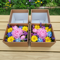 Boîte à fleurs en carton ondulé à 3 couches en matériaux recyclés haut de gamme, durable, pour la livraison de fleurs, boîte à emporter pour fleuristes, boîte à bouquet à emporter en papier