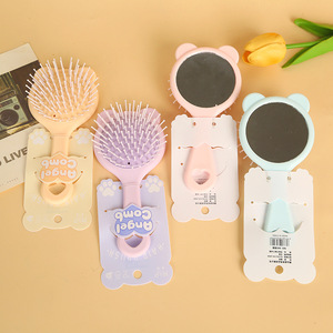Brosse à cheveux Angel Comb Air Cushion avec miroir, massage du cuir chevelu portable pour la population générale, couleurs mélangées, 4 pièces - Product Image 3