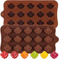 15-fach Ahornblatt-Silikonform für Süßigkeiten, Schokolade, Kekse, Gummibärchen, Kuchendekoration, Eiswürfel