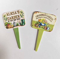 Vente en gros usine : Piquets de jardin en céramique personnalisables avec nom, marqueurs de plantes imprimés en 3D style vintage, étiquettes décoratives pour pots de fleurs