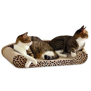 Penggaruk kucing fungsional bergaya karton bergelombang rumah Modern lucu dan menarik cakar kucing Oval dengan Catnip - Product Image 1