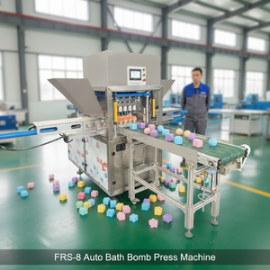เครื่องกดทำบาธบอมแบบกึ่งอัตโนมัติ FRS-8 พร้อมระบบควบคุม PLC ตัวเครื่องทำจากสแตนเลส SUS 304 - Product Image 3