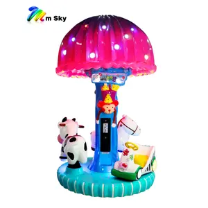 Cảm ứng đi xe bằng giọng nói trên Mini Carousel 3 chỗ Kiddie cưỡi sợi thủy tinh hoạt động trò chơi giải trí máy fairground bán hàng FEC mệnh