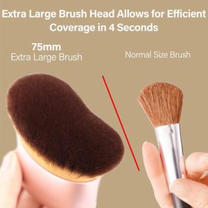 Pinceau auto-bronzant extra large pour <span class=keywords><strong>jambes</strong></span> et corps, pinceau plat à tête large de 75 mm pour le visage et le dos, utilisation humide/sèche - Rose doré - Product Image 3