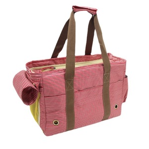 Bolsa de Transporte para Mascotas, Rayada Rosa, Portátil, para Perros y Gatos, Capacidad de 10L - Product Image 1